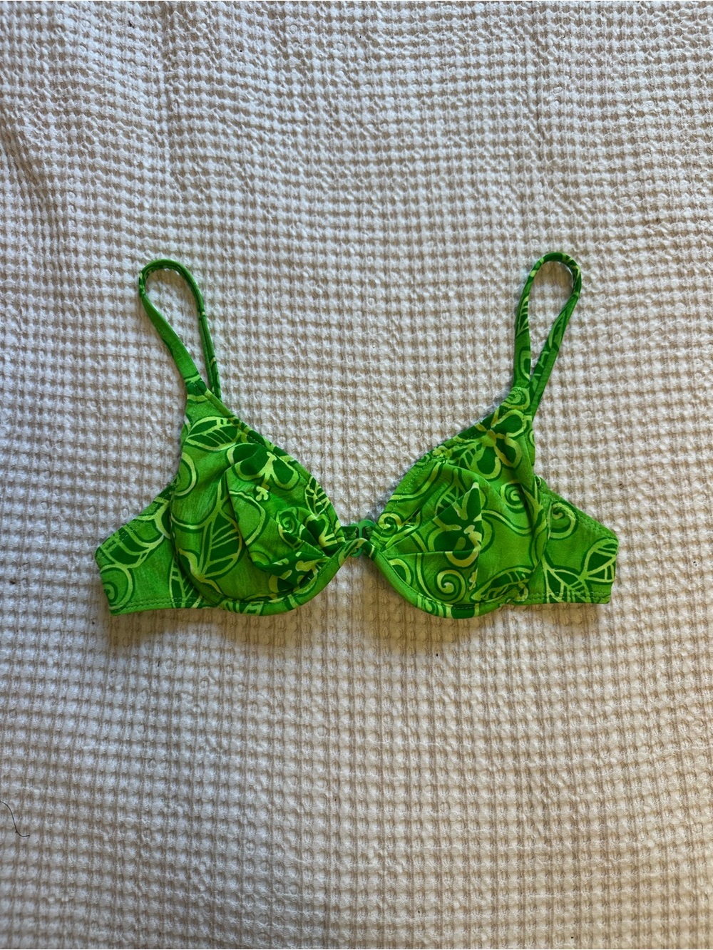 Vintage Green Floral Underwire Bikini Top